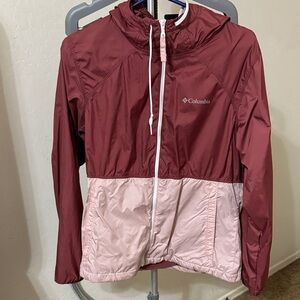 Columbia Maroon and Pink Windbreaker